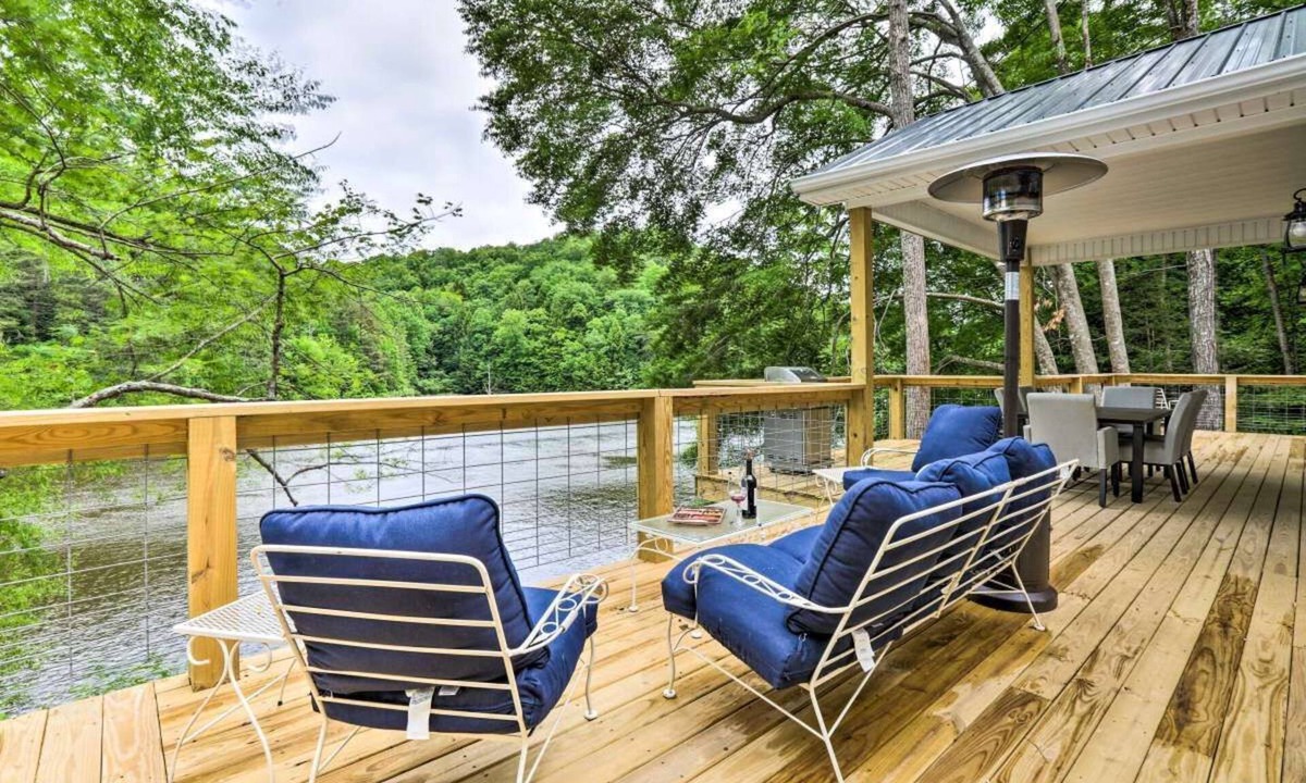 Pittsburg House | Lakefront Treehouse w/Dock · 2 King Suites · Sleeps 12