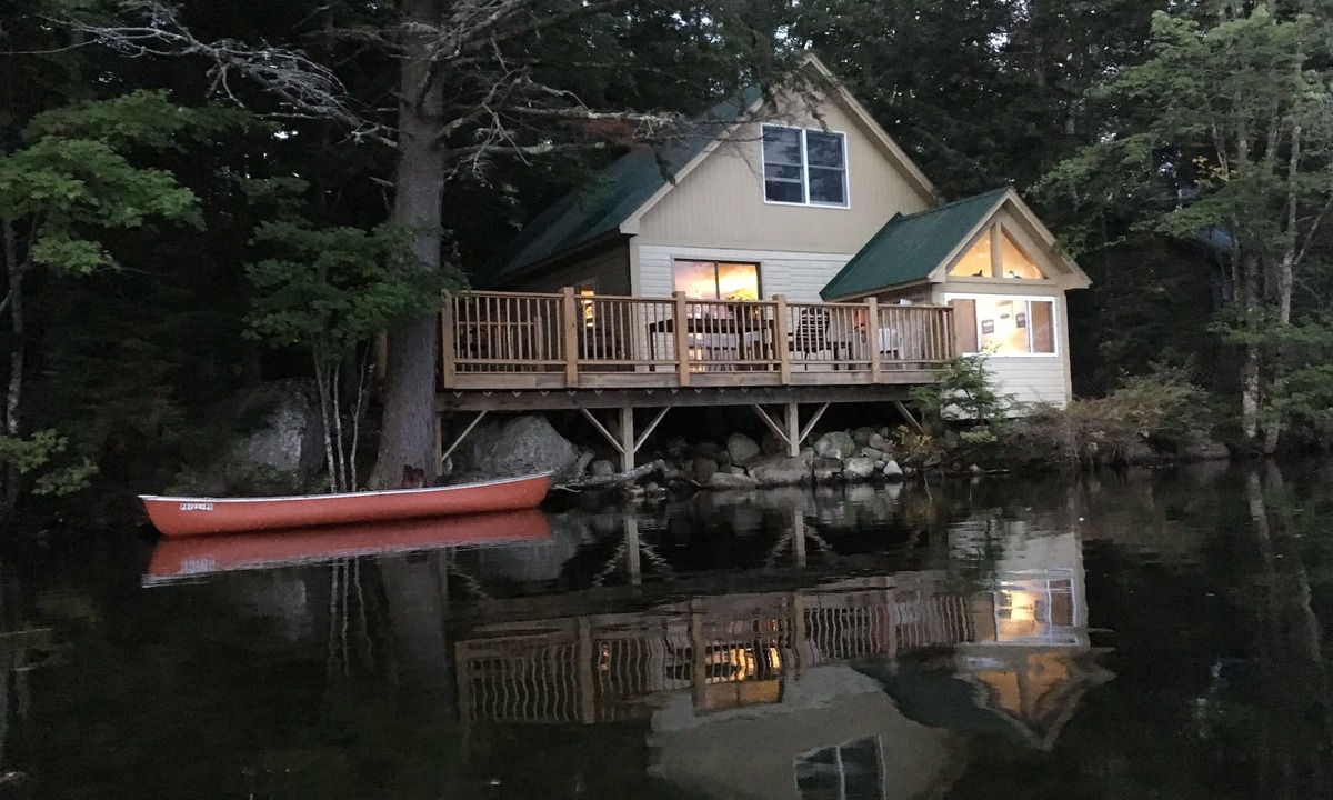 Fryeburg Cottage | Lakeside Cottage Facing White Mountains- overhangs lake - Panoramic sunset views