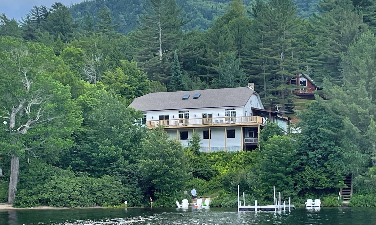 Long Lake Cabin | Lakeside Lodge- Wraparound Deck & Private Sandy Beach with Floating Dock