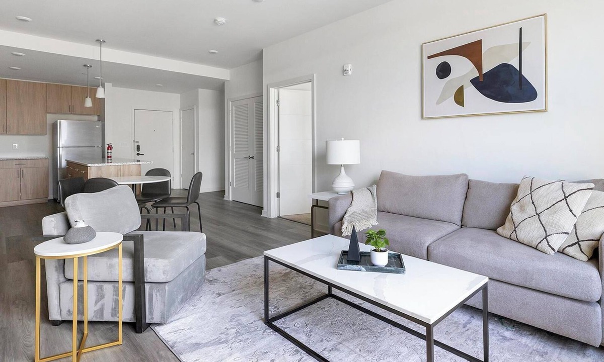Carteret Apartment | Landing | Modern 1BD, Gym, Courtyard