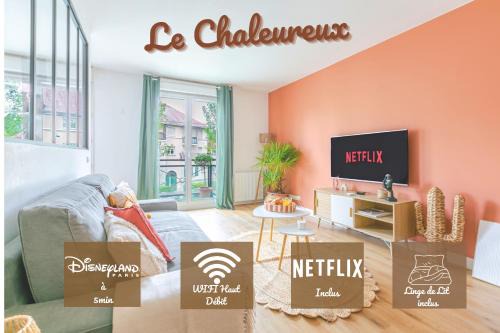 Serris Apartment | Le Chaleureux - 5' Disney - 3' Val d'Europe - Parking Free