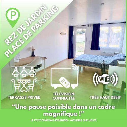 Avesnes-sur-Helpe Apartment | Le petit Château Avesnois - Studio en rez de jardin avec terrasse privée