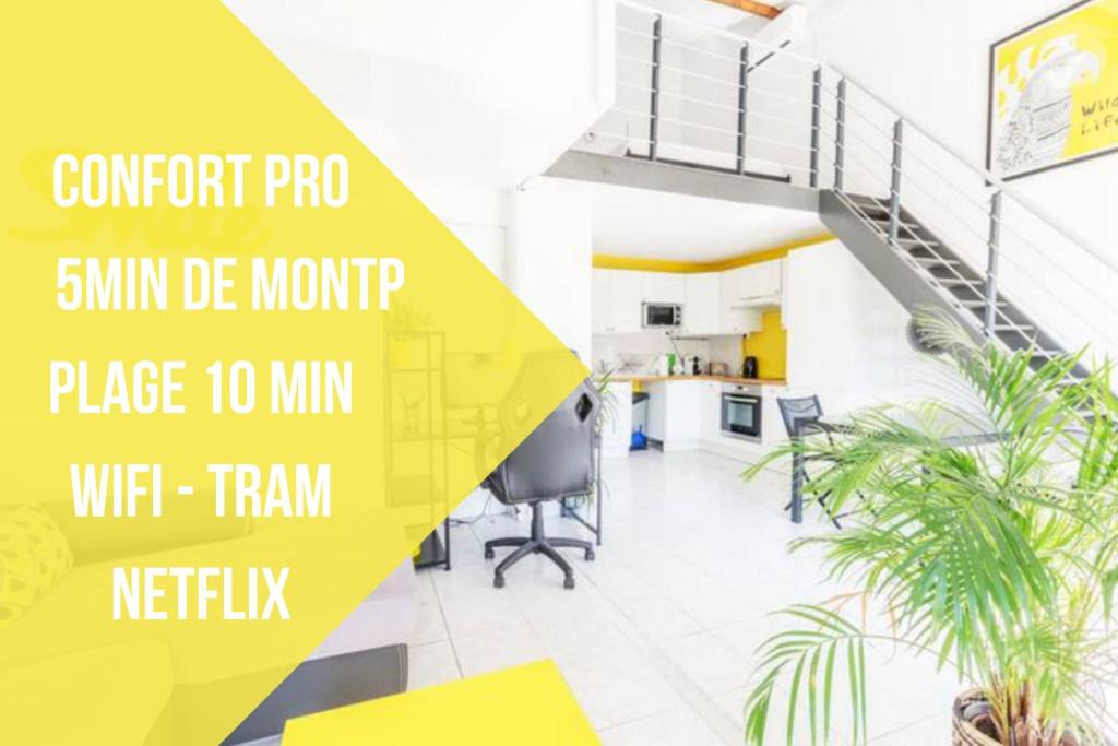 Port Ariane Apartment | LE SMILE DUPLEX - LATTES, IDEAL PRO WIFI NETFLIX Proche PLAGE TRAM