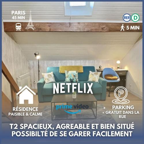 Corbeil-Essonnes Apartment | LES OISEAUX - WIFI Fibre - PARKING - PROCHE RER D