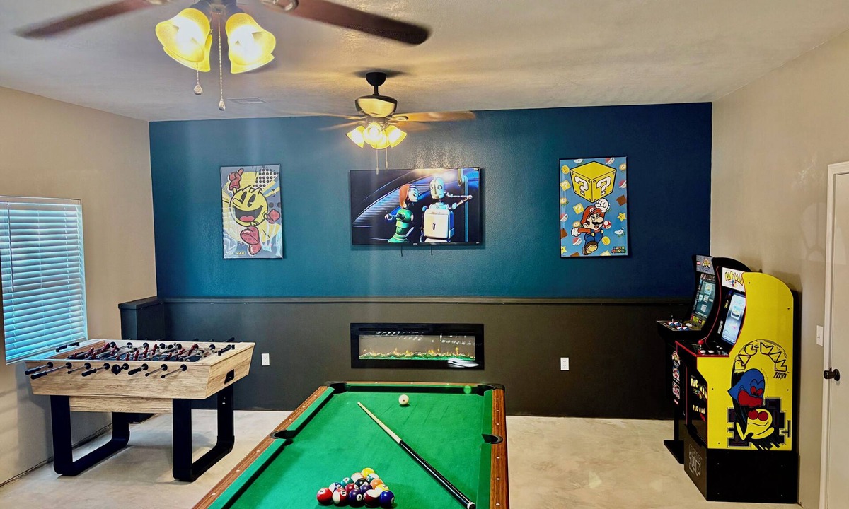 Enid House | Level up at the Enid Game House/Game Room with Pool Table/Themed Rooms
