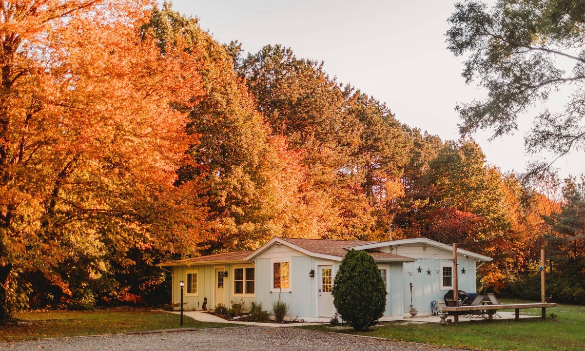 Riverside Cottage | Little Blue Cottage - wooded getaway, near beaches and towns