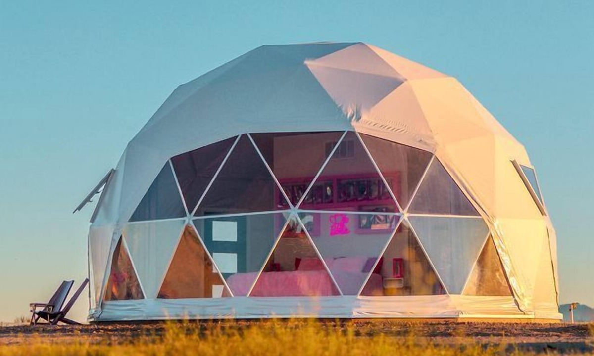 Willcox Cabin | Luminous Cozy Dome with a Barbie Collection Above Bed in Willcox, Arizona