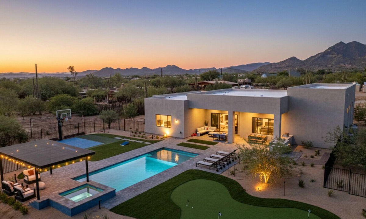 Pinnacle Peak House | Lux Home |Heated Pool|Spa|Golf Sim|Bball Court