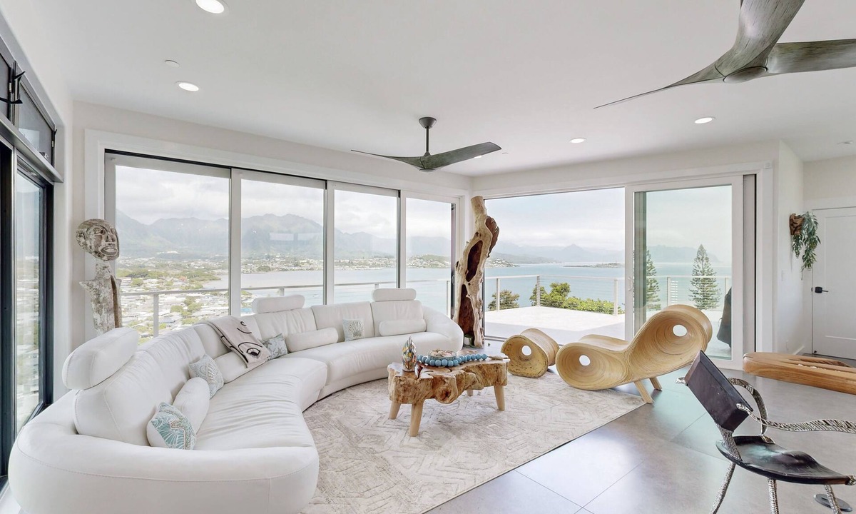 Kaneohe House | Luxurious modern home with multiple lanais, private elevator & views throughout