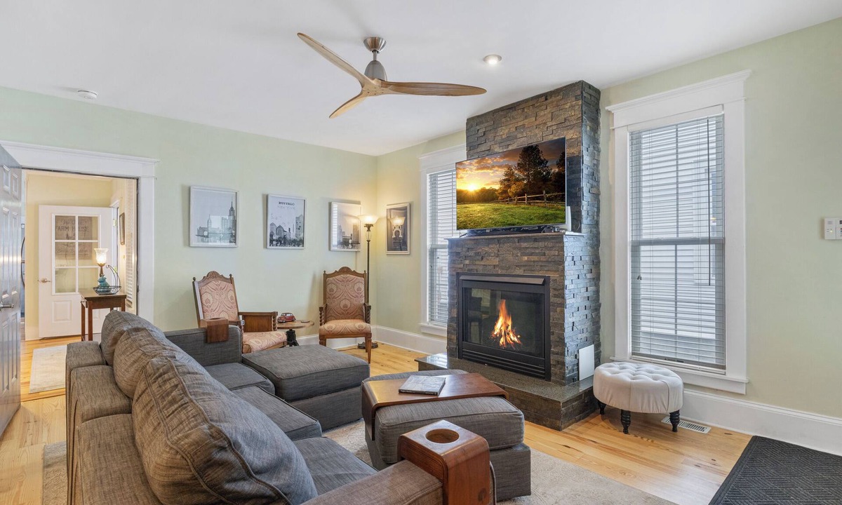 Front Park House | Luxury 3BR, 2 Full + 2 Half Baths/Walk to Elmwood/Garage/EV Charger/AC