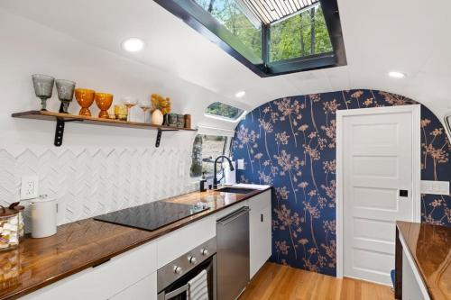 Pisgah Forest House | Luxury Airstream w hot tub, king bed, & grill