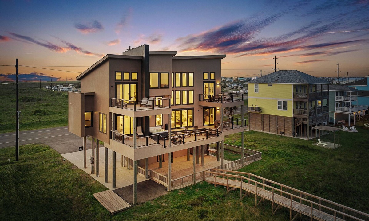 Miramar House | Luxury beachfront home, pet friendly, hot tub, elevator, private boardwalk