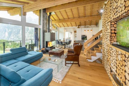 Graechen Ski Chalet | Luxury Home Panoramic view Fireplace Sauna Garden