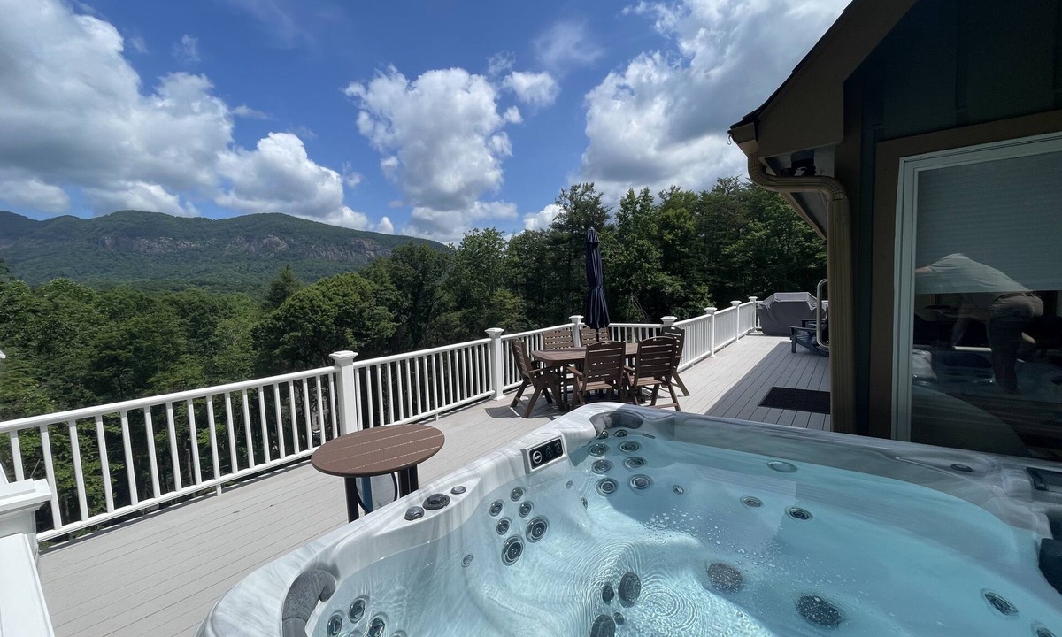 Lake Lure Cabin | Luxury Home with MountainViews PoolTable Chefs Kitchen FirePit