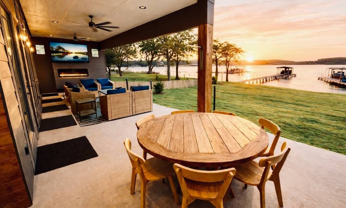 Enchanted Oaks House | Luxury Lakefront - Huge Patio + Private Yard + Boat + Sleeps 14