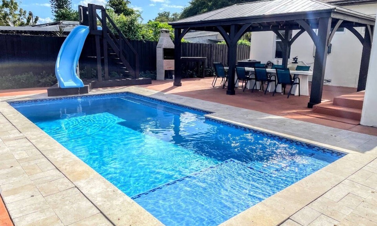 Westchester House | Magnolia House Miami - Heated Pool with Water Slide, BBQ & Gazebo