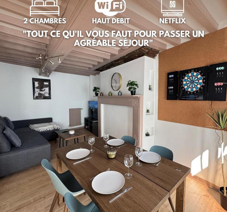 Douai Apartment | Maison 2ch - Netflix - Fléchettes - Hyper centre