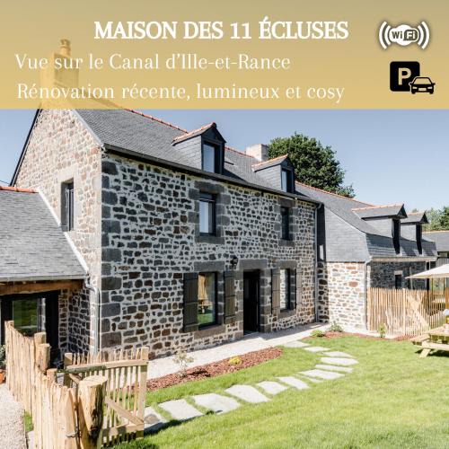 Hede House | Maison des 11 Écluses-Vue sur le Canal d'Ille-et-Rance
