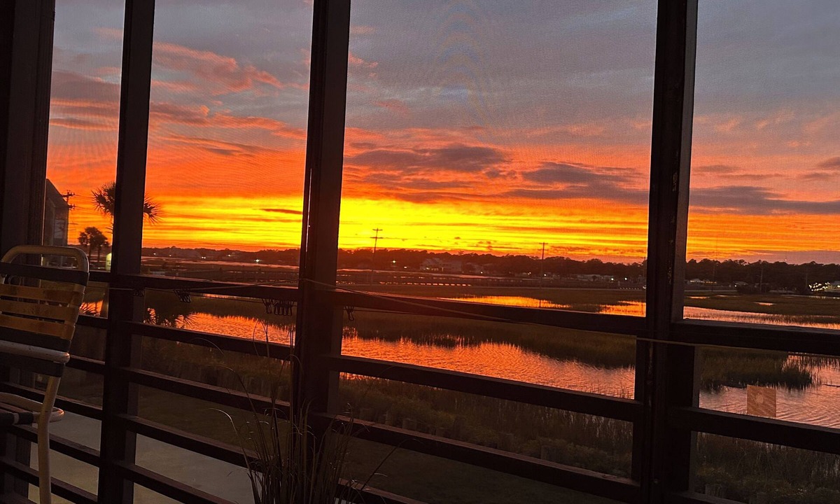 Garden City Condo | Marshside Sunsets! - Peaceful Marshview - Screened Balcony, Short walk to beach!