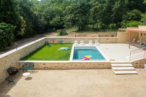 Saint-Andre-d'Olerargues House | Mas en pierre 10 personnes - Piscines intérieure & extérieure