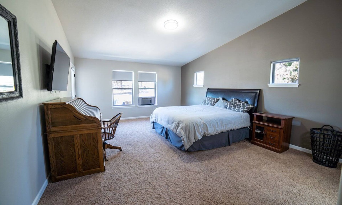 Bend House | Master Bedroom and bath, Between Bend and Redmond