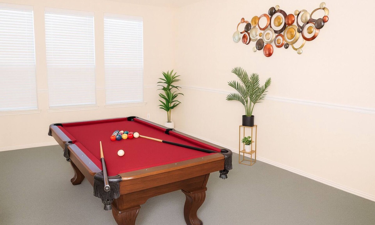 Wylie House | Media Room Pool Table Office Room Kitchen
