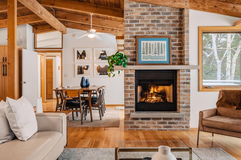 Northport House | Midcentury home, private beach. large great room