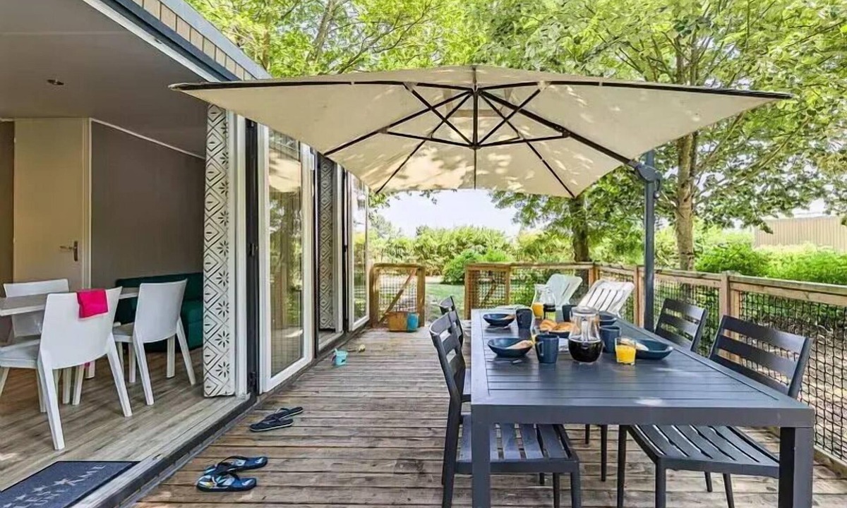 Landevieille House | Mobile home ● Aufgedeckte Terrasse