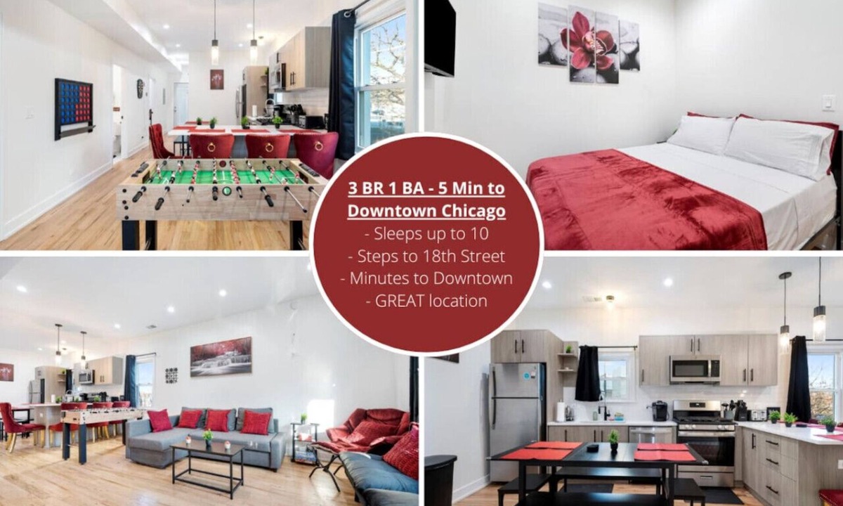 Pilsen Apartment | Modern 3 BR Apt - 5 Mins to Downtown Sleeps 10