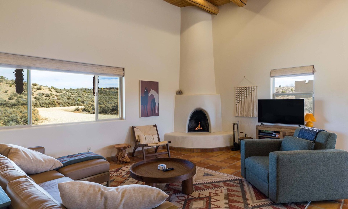 Ranchos De Taos House | Modern Adobe, Kivas, Latillas, Fresh Open Concept