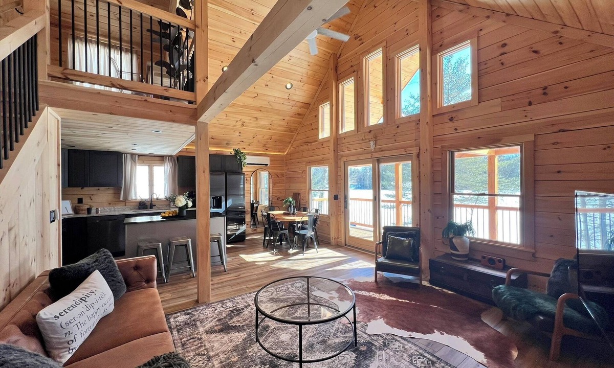 Barnstead Cabin | Modern & Cozy Lakefront Cabin: Rustic Charm and Serene views