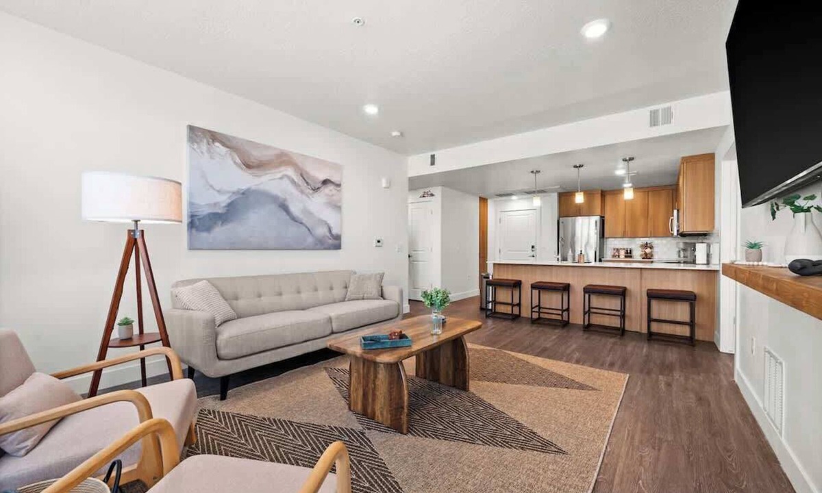 Downtown Salt Lake City Apartment | Modern Downtown 2BR 2BA Near Delta Center with Fire Pit, BBQ, and City Views