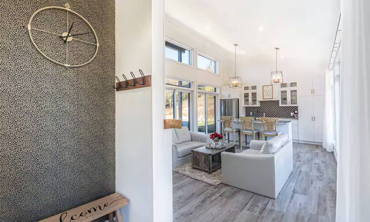 Wentworth-Nord Ski Chalet | Modern elegance and cozy charm! Our Chalet Aura offers tranquil landscape views.