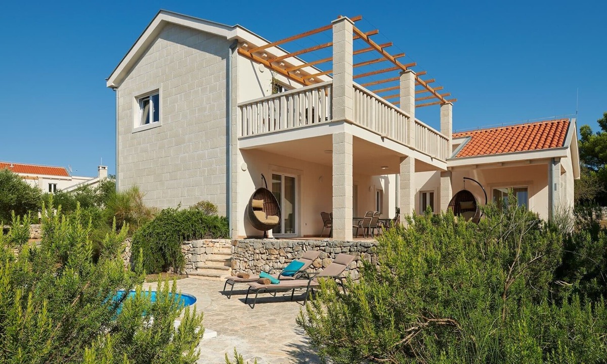 Rudina Villa | Modern four-bedroom Villa Nella with private pool and beautiful sea view