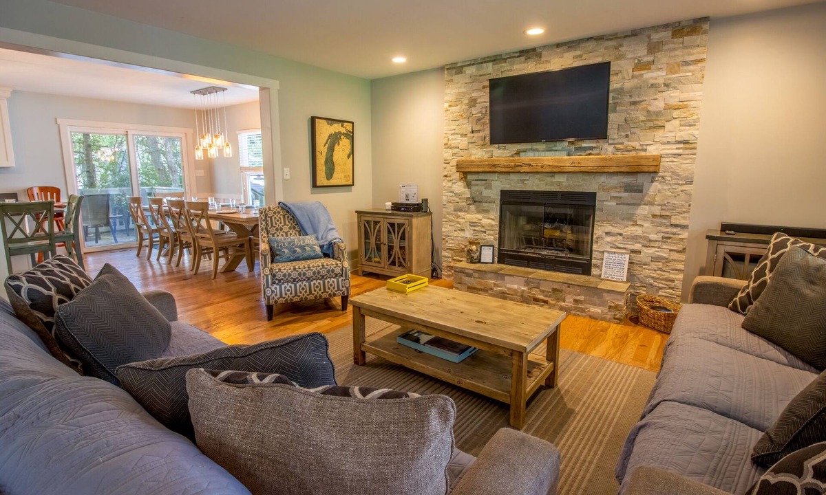 Michigan City House | Modern home with fire-pit and well equipped for large groups