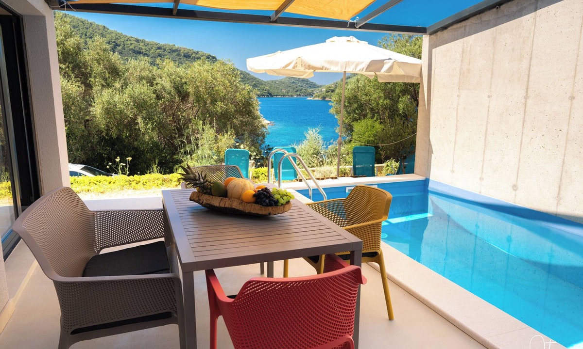 Lastovo House | Modern villa in a picturesque bay: quiet location, pool & natural intimacy