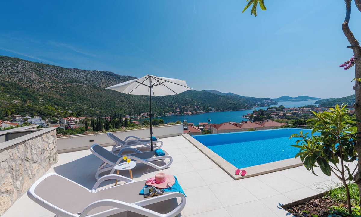 Zaton Villa | Modern Villa with Infinity Pool and Stunning Sea View Dia