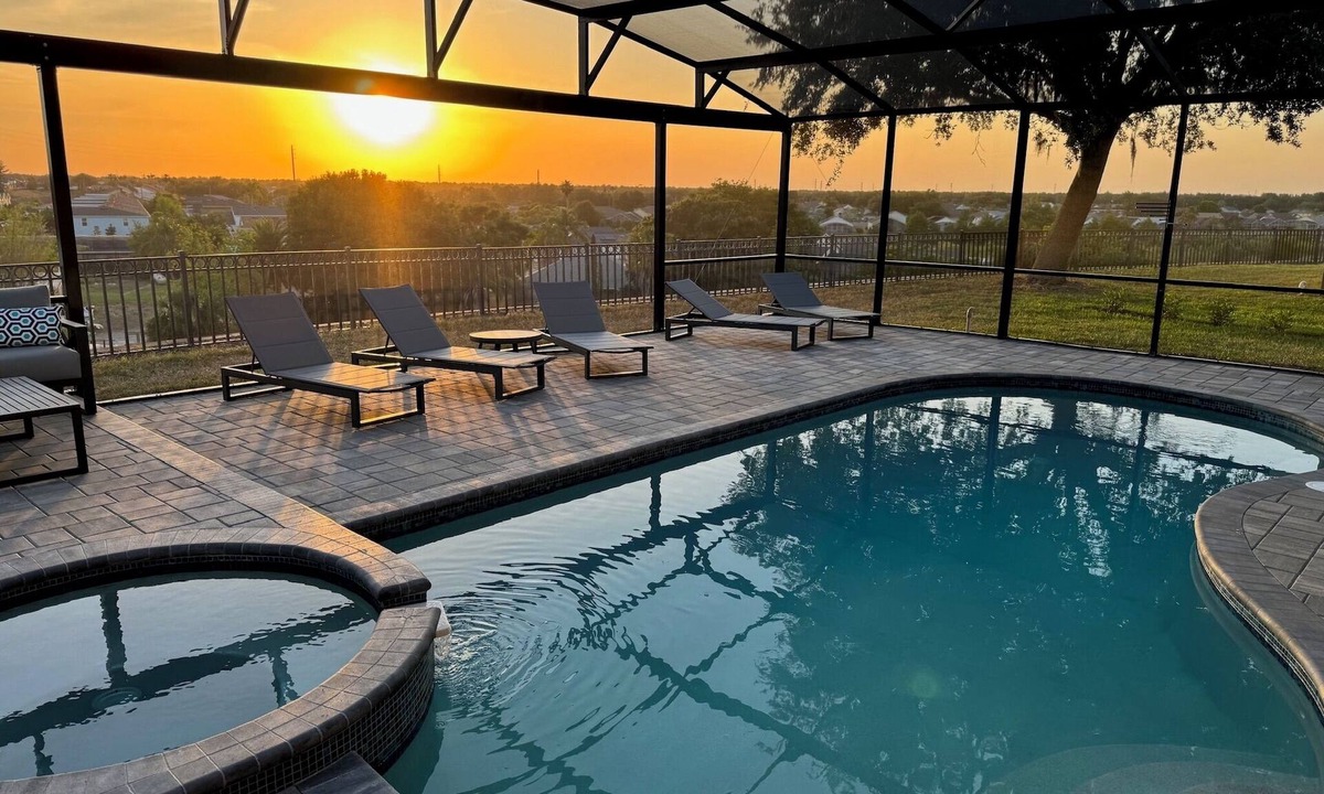Windsor Hills House | Modern villa with unique supersized private southwest pool deck close to Disney