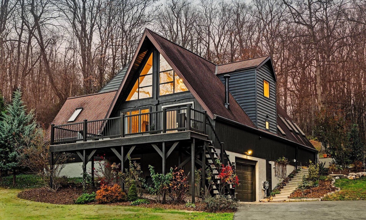Conestoga House | Modern Wooded A-Frame Firepit, Playroom & Game Room Family-Friendly