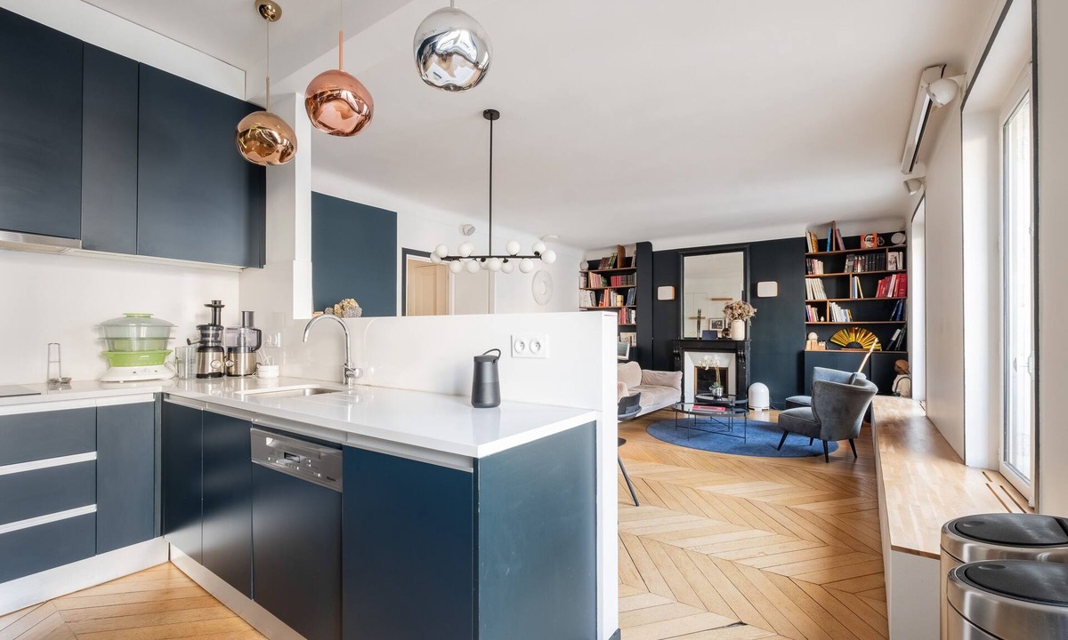 6th Arrondissement Apartment | Modernist Blues in Saint Germain, by Veeve