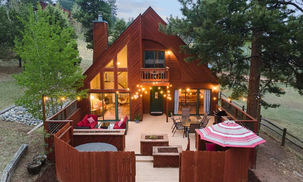 Woodland Park Cabin | Mountain Boho A-Frame! ★ Peak Views ★ Hot Tub ★