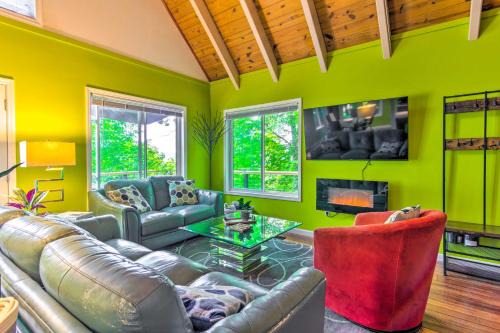 Lake Lure House | Mtn-View Gem in Lake Lure w/Game Room & Fire Pit