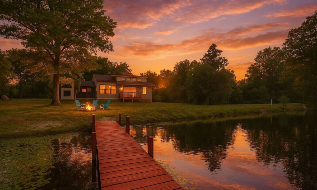 Bluemont House | Nature Escape | Pond Dock Fire Pit Trails