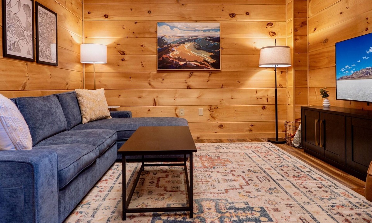 West Jefferson House | New! Hand-Stacked Log Cabin TH | Mountain Views | Short Walk to Downtown WJ