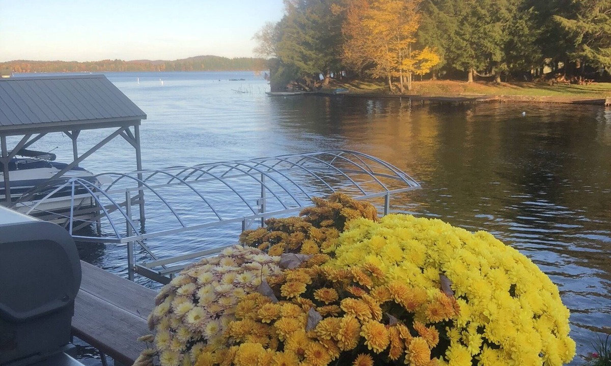 Town of Webb House | New waterfront house with deck, dock, close to Old Forge, fireplace, , patio