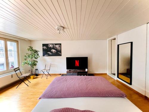 St. Gallen Apartment | Newly furnished beautiful old building apartment in the center with Apple TV O1
