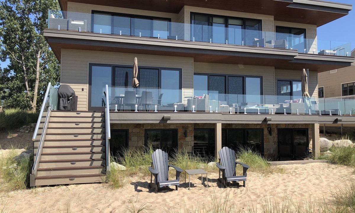 Spring Lake House | North Shore Dr-private low berm custom home; ideal beachfront location