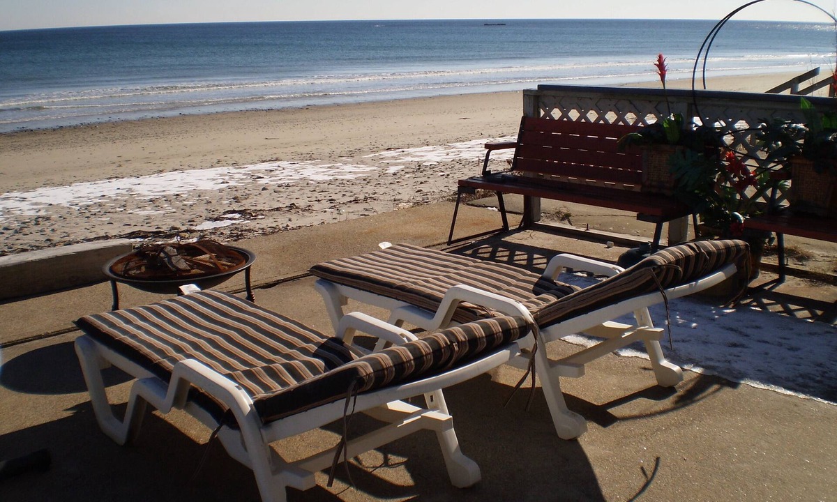 Wells Beach Condo | Ocean front directly on beach .