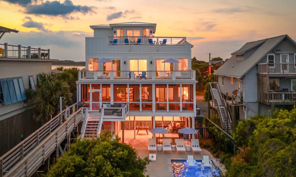 Folly Beach House | Ocean's Eye - Luxury - Oceanfront - Private Heated Pool - Sunrise and Sunset Views