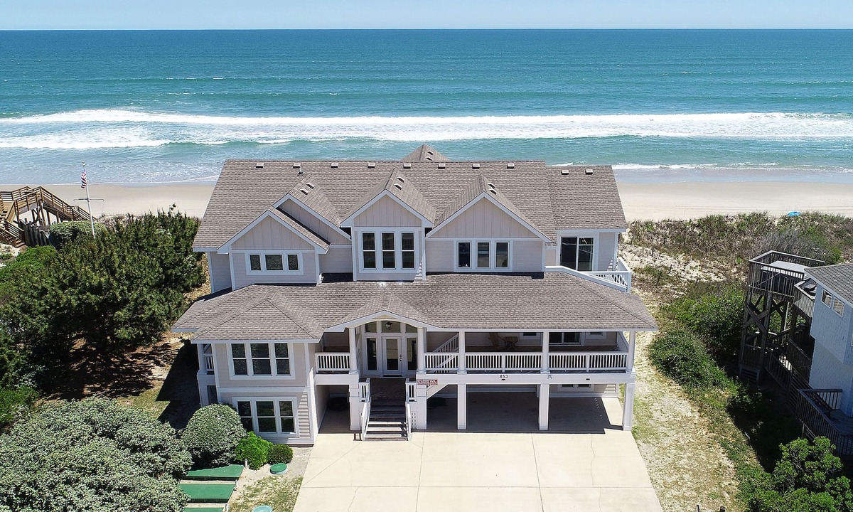 Whalehead Beach House | OCEANFRONT, 12 BRs, Priv Pool, Pool Table, ELEV, OCean Views, Theater Rm, WL853, Out of Office OBX